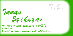 tamas szikszai business card